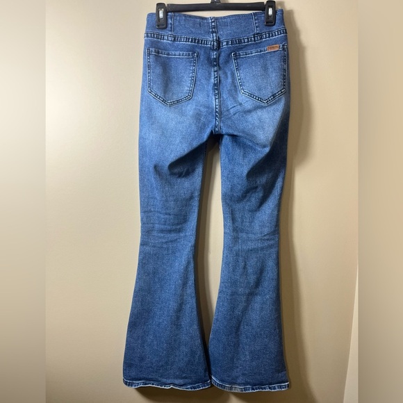 Women's Rock&Roll Denim Bargain Bell Pull On Flare Jeans Size 26 X 32 Western - Picture 5 of 9